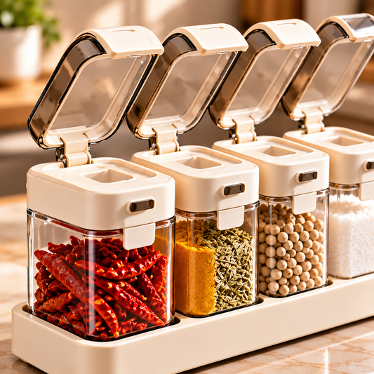 One-Touch Auto-Flip Spice Dispenser Set