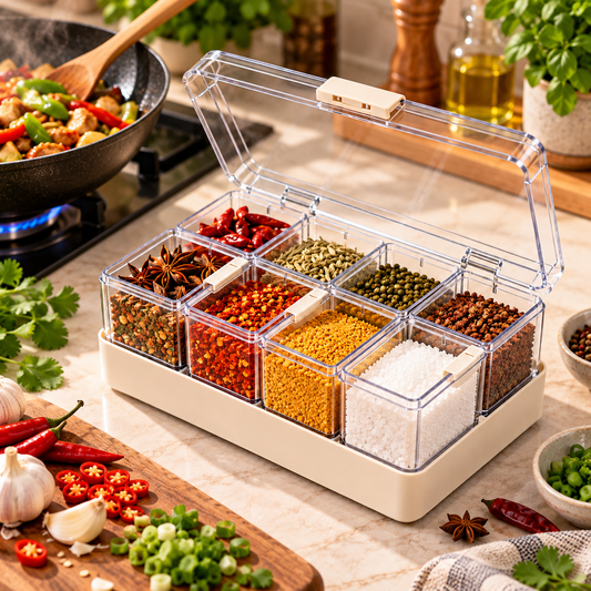 Clear Multi-Compartment Spice Organizer