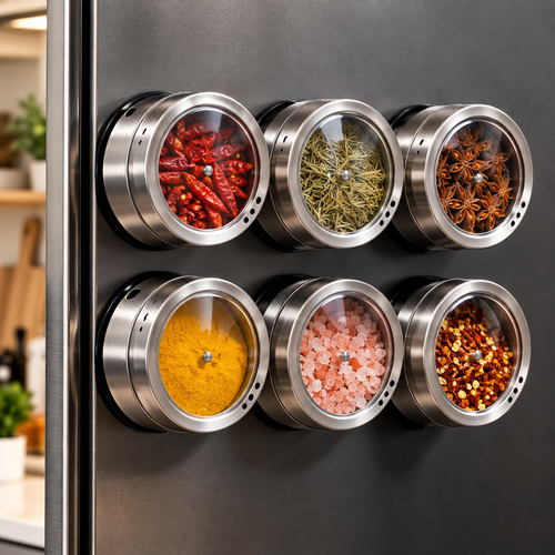 Magnetic Stainless Steel Spice Jars