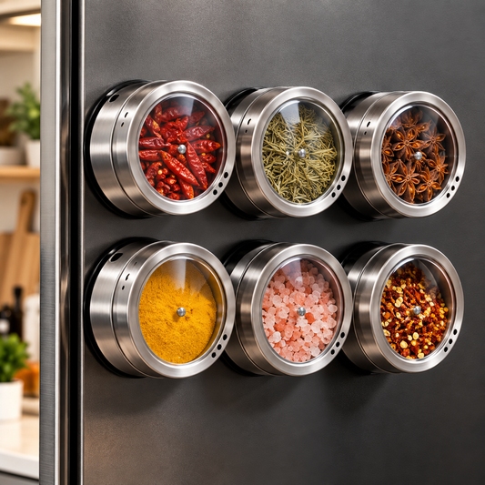 Magnetic Stainless Steel Spice Jars