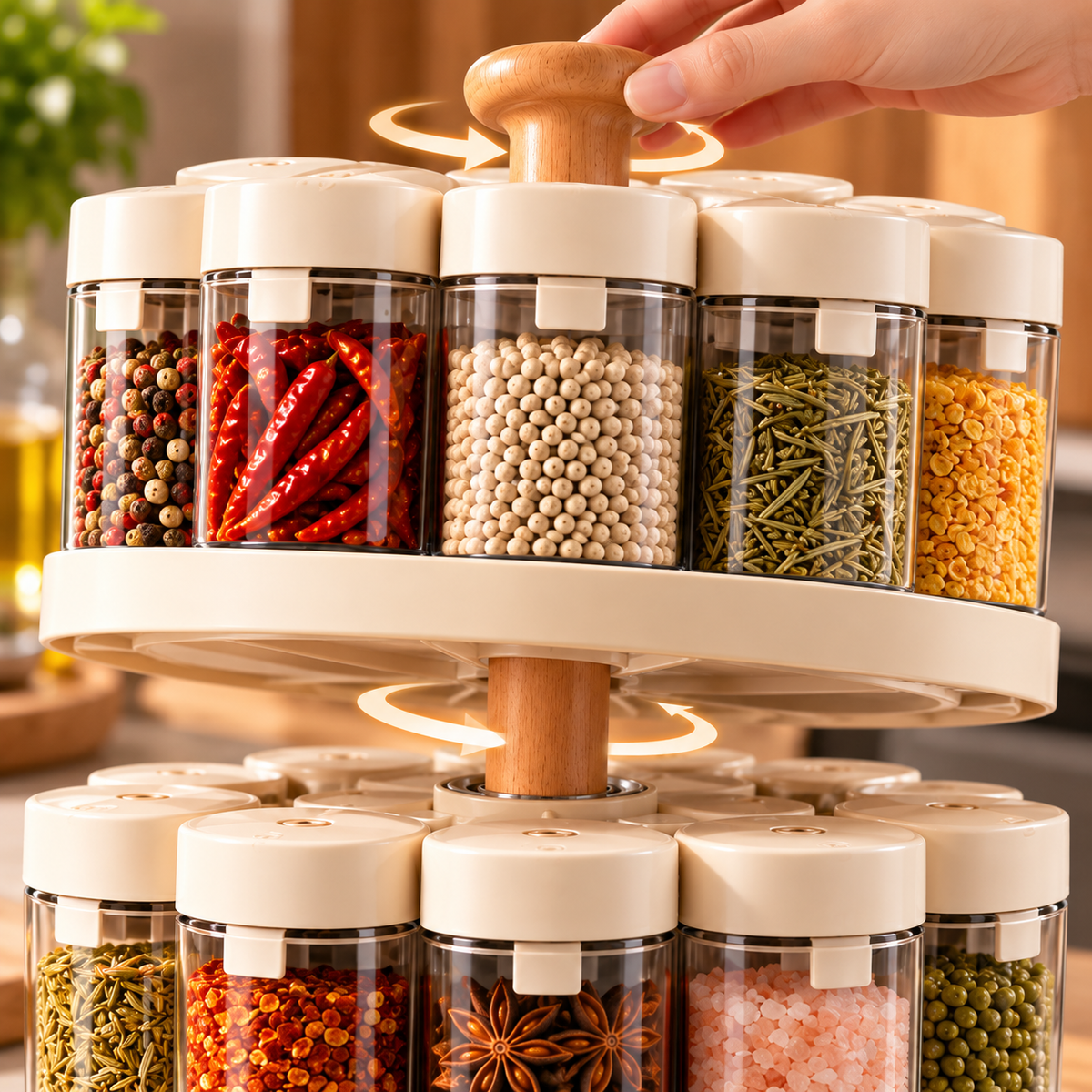 Two-Tier 360° Rotating Spice Organizer