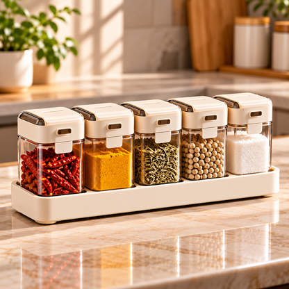 One-Touch Auto-Flip Spice Dispenser Set