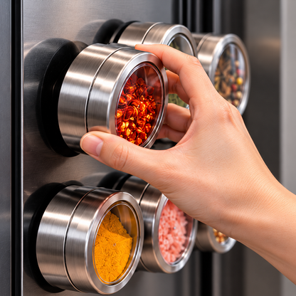Magnetic Stainless Steel Spice Jars