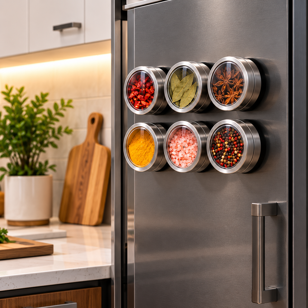 Magnetic Stainless Steel Spice Jars
