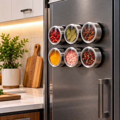 Magnetic Stainless Steel Spice Jars