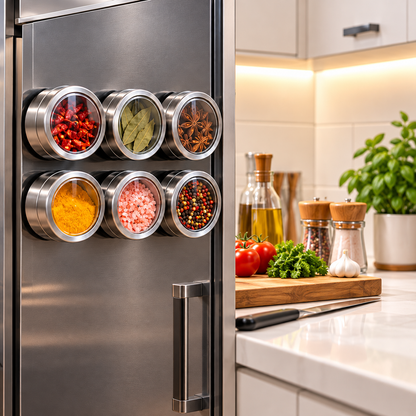 Magnetic Stainless Steel Spice Jars