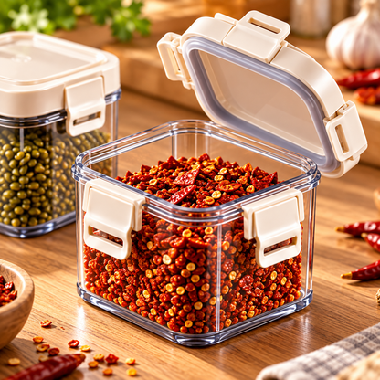 Clear Square Spice Storage Containers