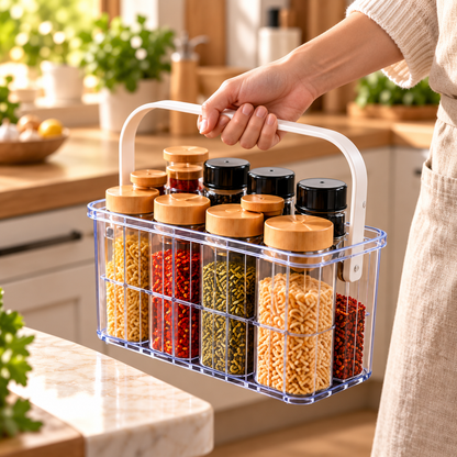 Portable Clear Spice Storage Basket