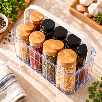 Portable Clear Spice Storage Basket