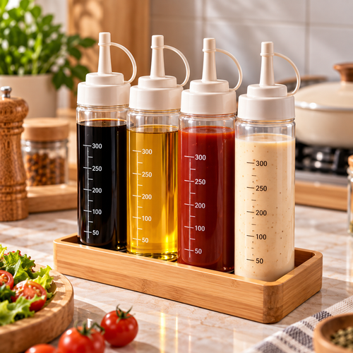 Measured Squeeze Condiment Dispenser Bottle
