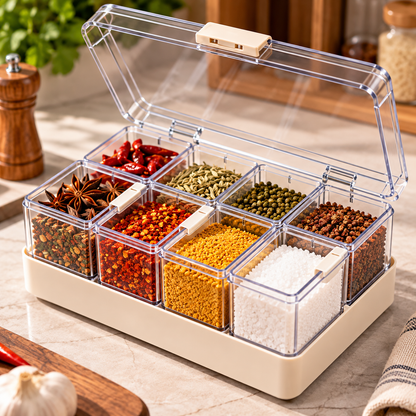 Clear Multi-Compartment Spice Organizer